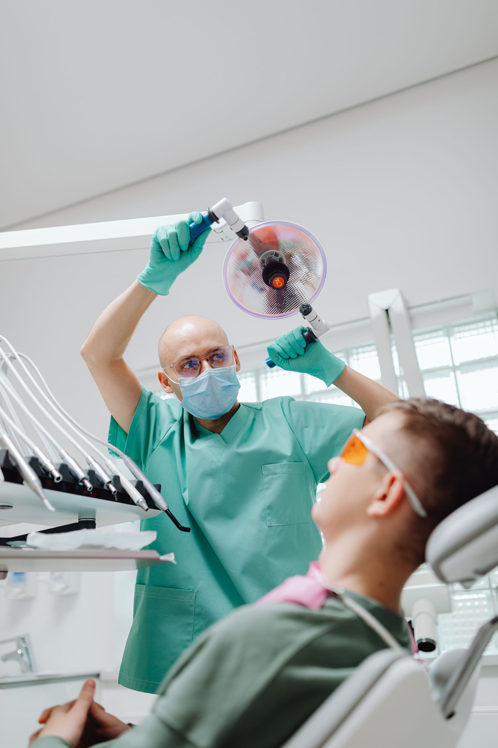 Oral surgery procedure in dental operating room Dubai