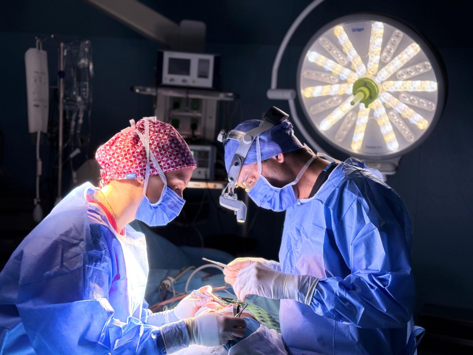 Reconstructive surgery team in operating theatre
